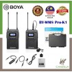 BOYA by-WM8 Pro-K1 UHF Wireless Microphone System 48 Channels Mono/Stereo Mode LCD Display 100M Effective Range for Canon Nikon Sony DSLR Cameras Camcorders